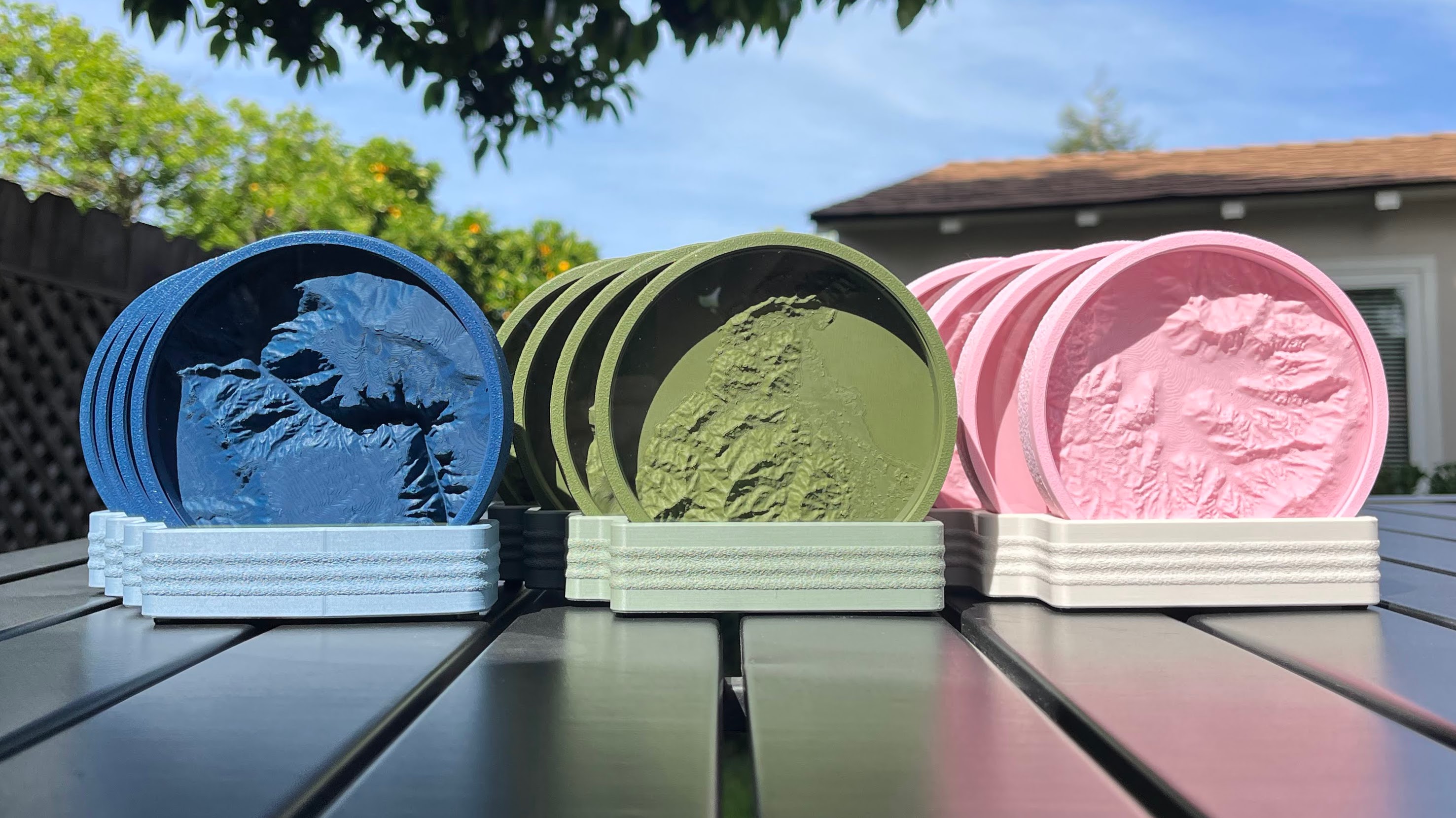 Four topograffs showing different terrain locations